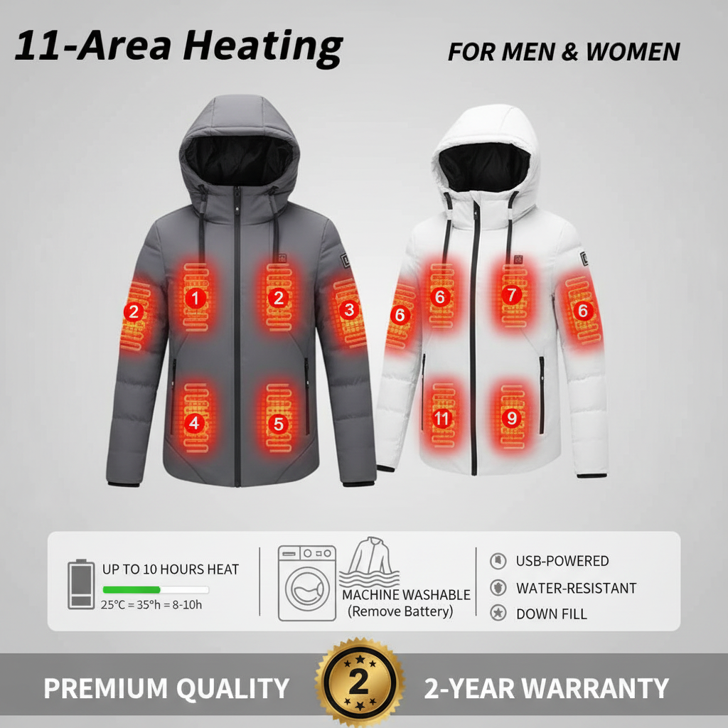 Heated Jacket for Men 11 Areas Heated Jacket for Women Electric Heating Vest Usb Heated Jacket Body Warmer Heated down Jacket